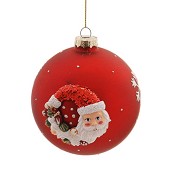 BOLA VIDRO VERMELHA PAI NATAL