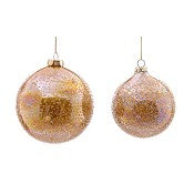 BOLA DE VIDRO DOURADA C/GLITTER