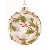 BOLA DE NATAL VIDRO C/AZEVINHO