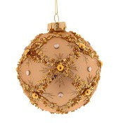 BOLA DE NATAL DOURADA C/BRILHANTES