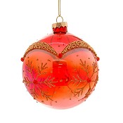 BOLA DE VIDRO VERMELHO C/GLITTER