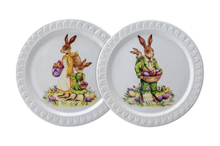 JUEGO DE 2 PLATOS CON CONEJO 23,5CM