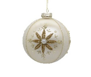 BOLA DE NATAL C/FLOR DOURADA