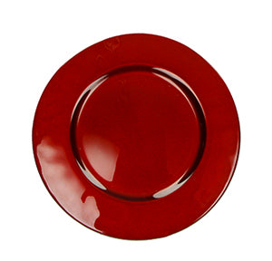 PRATO MARCADOR 32cm VIDRO, VERMELHO