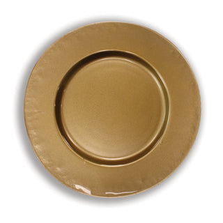PRATO MARCADOR 32cm VIDRO. DOURADO