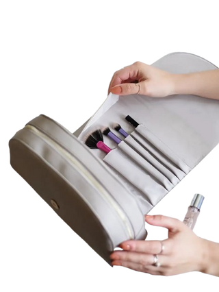 STACKERS TAUPE 'WRAP AROUND' MAKE UP BAG