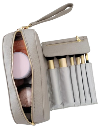 STACKERS TAUPE 'WRAP AROUND' MAKE UP BAG