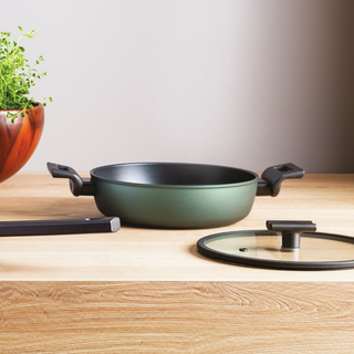 PANELA BAIXA COM TAMPO TITAN PRO VERDE