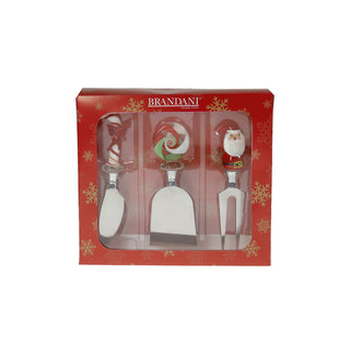 CONJT. 3 FACAS QUEIJO CHRISTMAS INOX / VIDRO