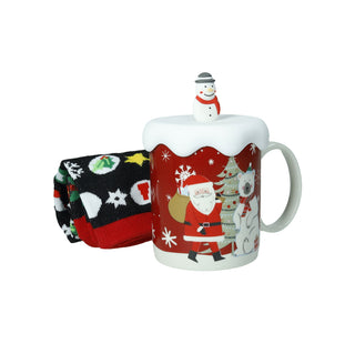 CANECA NATALC/TAMPA SILIC. 2 MEIAS ALGODÃO