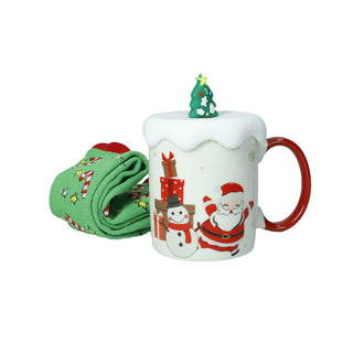 CANECA NATALC/TAMPA SILIC. 2 MEIAS ALGODÃO