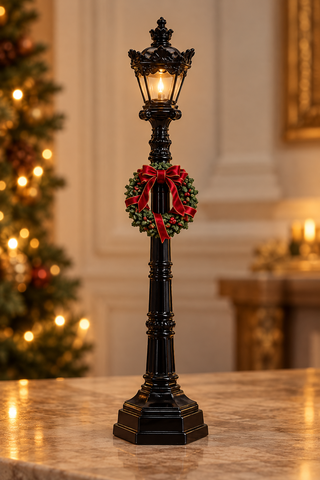 CANDEEIRO PRETO COM LUZ  47CM