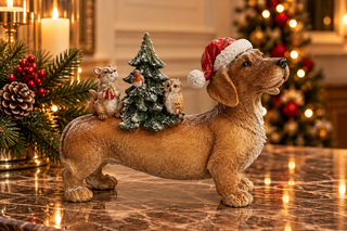 CÃO 16CM COM ANIMAIS E ARVORE
