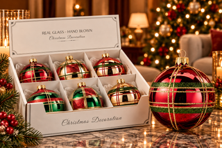BOLA DE NATAL VIDRO COM PADRÃO 8 CM