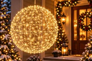 BOLA C/ LED PRATEADA 58CM