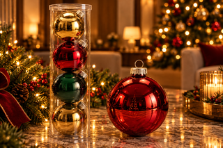 BOLA DE NATAL 10CM 4PEÇAS