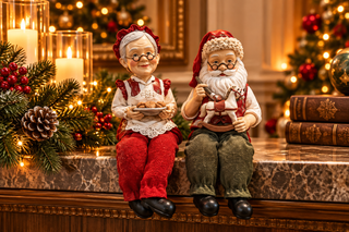 SET MAE E PAI NATAL SENTAR COM 12CM