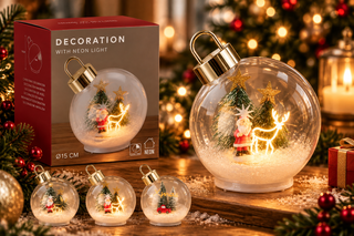 BOLA DE NATAL DECORADA 15CM C/ LED
