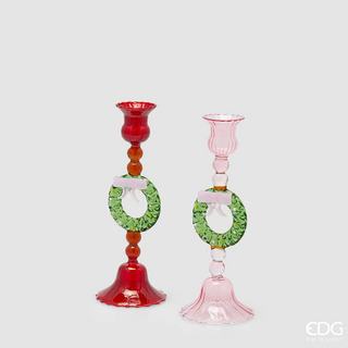 SET 2 CANDELABRO C/ COROA VERDE H8