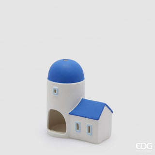 PORTA VELAS CASETTA AZUL/BRANCO