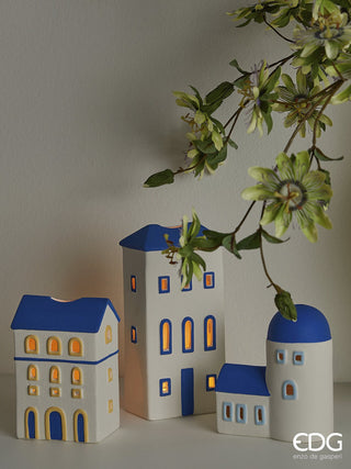 PORTA VELAS CASETTA AZUL/BRANCO