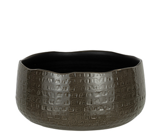 TAÇA CERÂMICA CINZA ESCURO