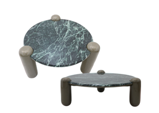 MESA CENTRO VERDE OLIVA C/TAMPO MARMORE