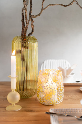 CANDELABRO HO 1ORB MAT/TR GL YS ASS2 (8x8x15cm)