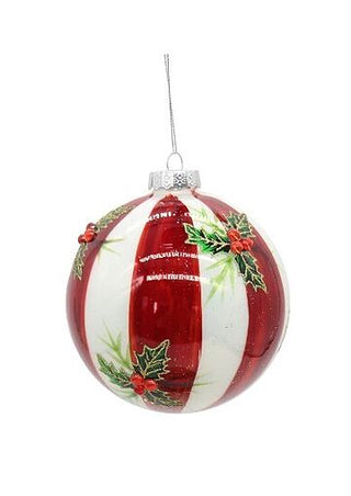 BOLA DE NATAL VERMELHO E BRANCA