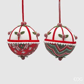 BOLA DE NATAL VERMELHA/BRANCA