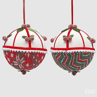 BOLA DE NATAL VERMELHA/BRANCA