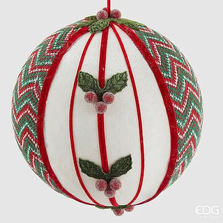 BOLA DE NATAL VERMELHA/BRANCA