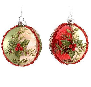 BOLA DE NATAL VIDRO DOURADA/VERMELHA