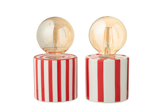 CANDEEIRO MESA VERMELHO E BRANCO