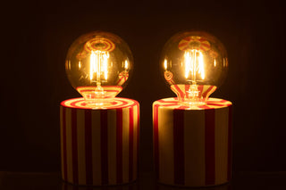 CANDEEIRO MESA VERMELHO E BRANCO