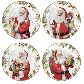 CONJUNTO 4 PRATOS SOBREMESA SANTA IS COMMING