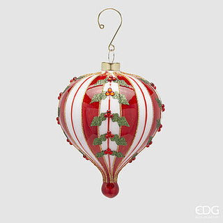 BOLA DE NATAL VERMELHA/BRANCA