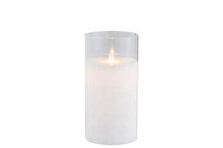 VELA LED VIDRO DOURADA