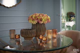 LÁMPARA DE ARAÑA DE CRISTAL PARPADEANTE MIXTA MARRÓN