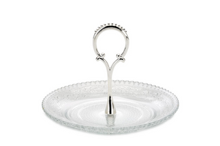 PRATO EM VIDRO COM PEGA 10,5CM