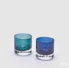 LÁMPARA DE VIDRIO PARPADEANTE MIXTA AZUL