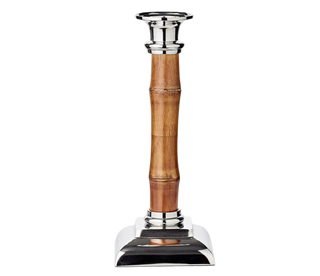 PORTAVELAS DE MADERA DE BAMBÚ 30CM