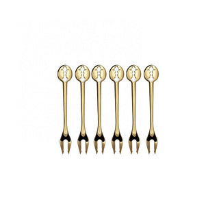 JUEGO DE 6 TENEDORES BESO DORADO