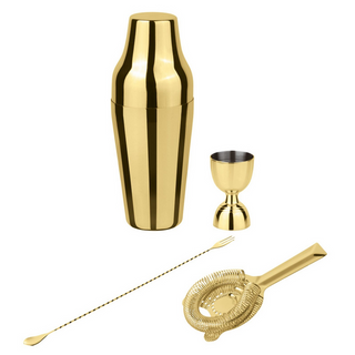 JUEGO DE CÓCTEL DORADO DE 4 PIEZAS