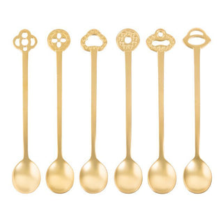 SET DE 6 COLHERES ORIENTAL DOURADAS