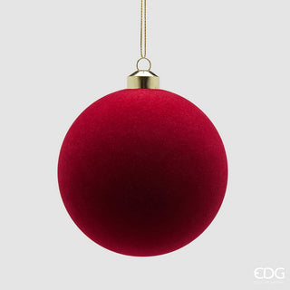 CONJ 4 BOLAS NATAL VELUDO BURGUNDY D12CM