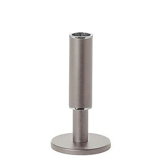 CANDELABRO RITMO AÇO INOX,PRATEADO E CASTANHO CLARO H19