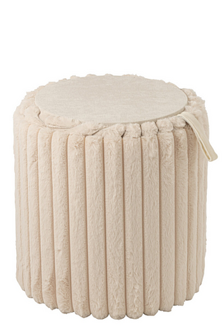 PUF + TAMPA CANALADO MDF BEIGE (40x40x42cm)