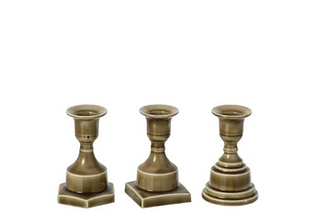 CANDELABRO ALUMINIO VERDE OLI XS  (6x6x10.5cm)