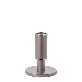 CANDELABRO RITMO AÇO INOX,PRATEADO E CASTANHO CLARO
